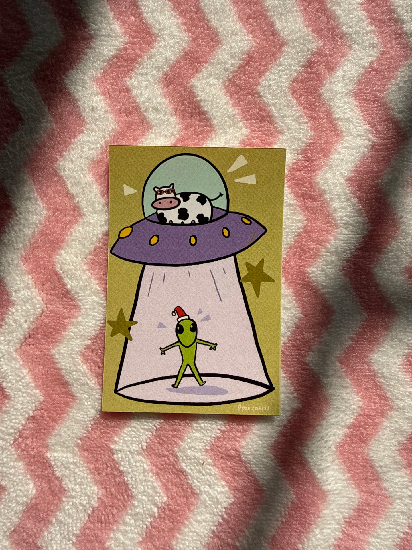 Reverse Alien cow sticker